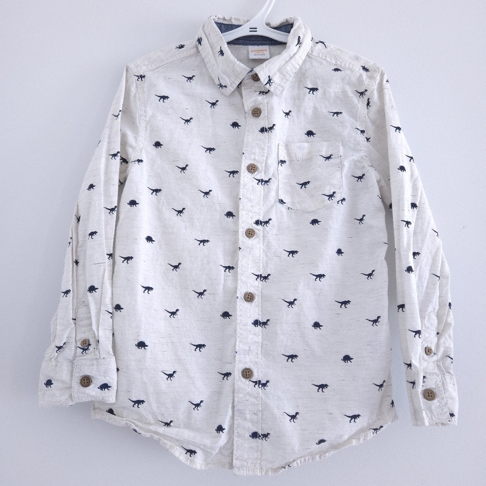 Gymboree Dinosaur Print Button Up Shirt size 5-6